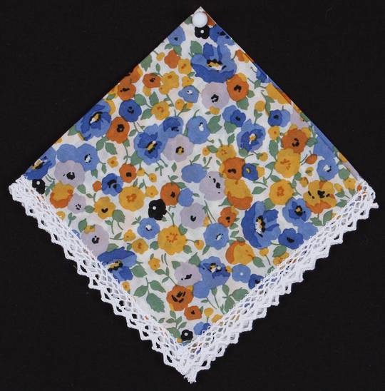 Embroidered lace edge handkerchief "Golf Floral" Style: EHC-GF